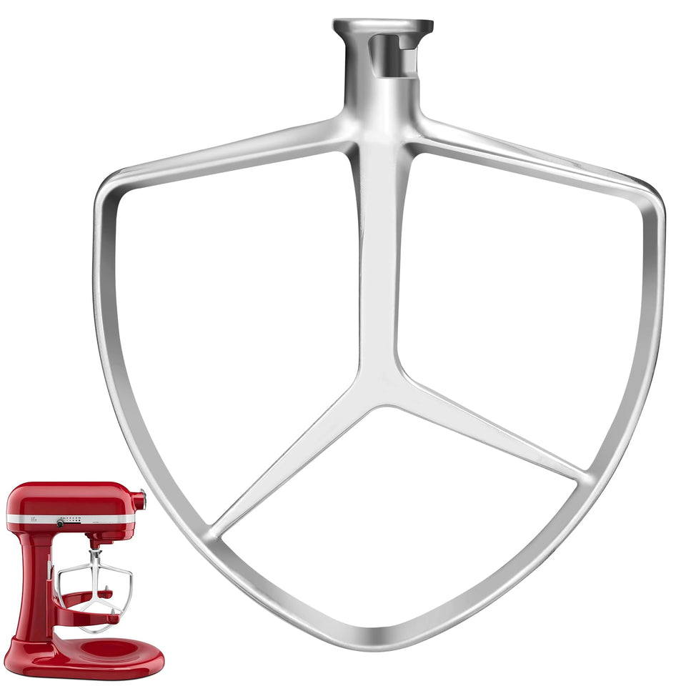 MEILEYII flat beater mounted on KitchenAid 7QT for efficient mixing.
