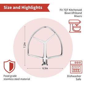 MEILEYII beater securely attached to KitchenAid 7QT for stable operation.