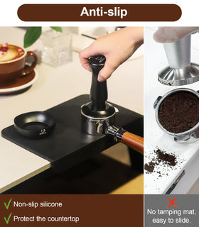MEION Espresso Tamping Mat non-slip surface keeps tamping steady.