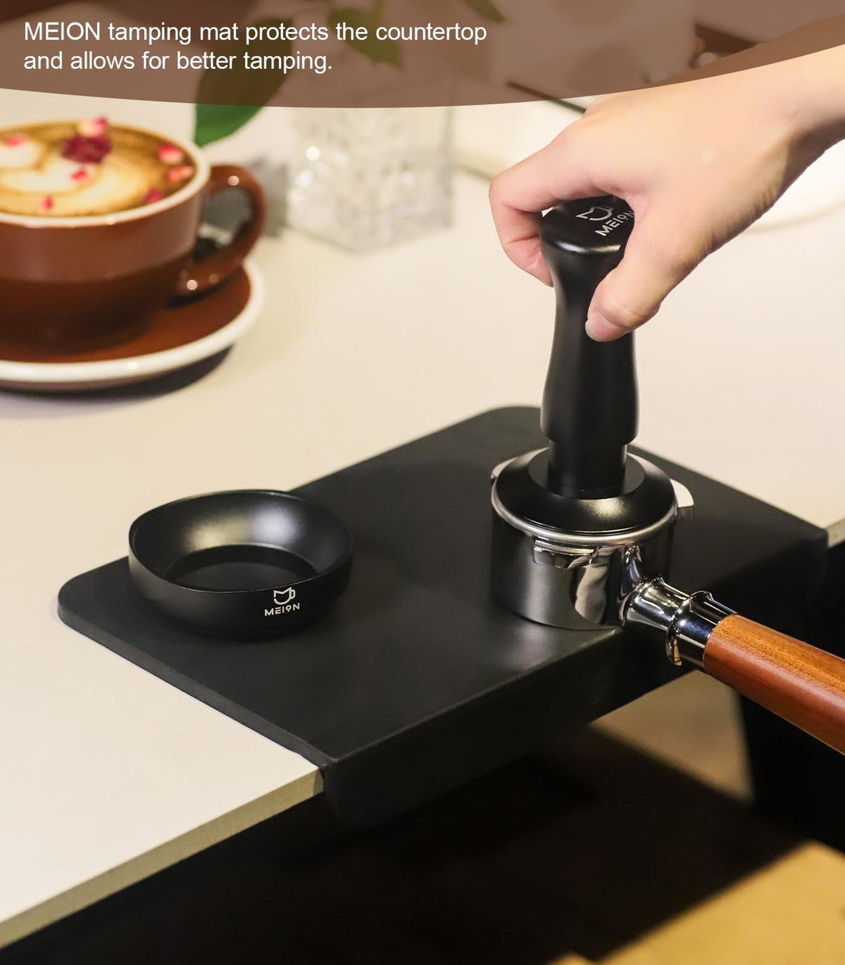 MEION Espresso Tamping Mat is compact and easy to store.