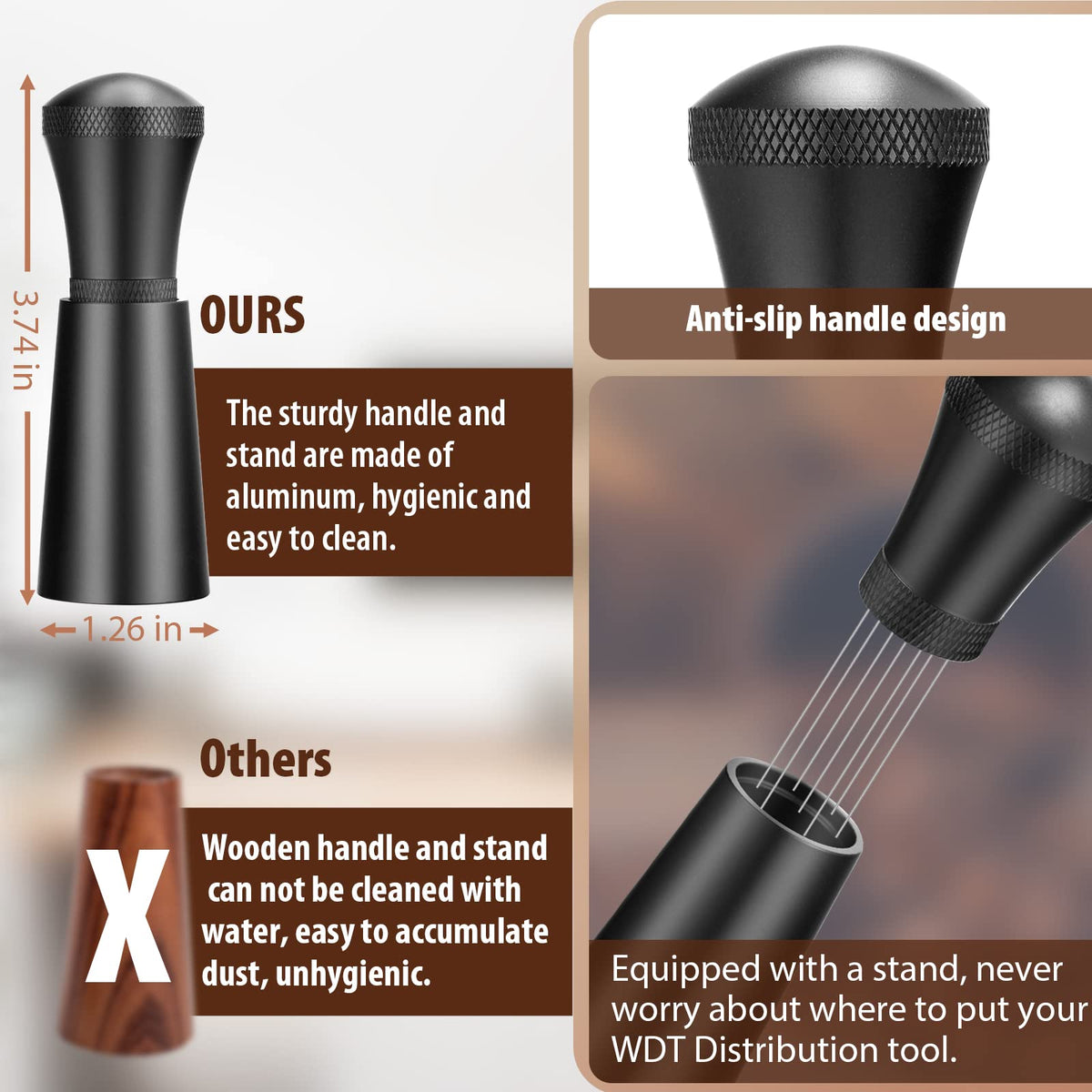 Meion WDT anti-slip handle provides comfortable grip during stirring