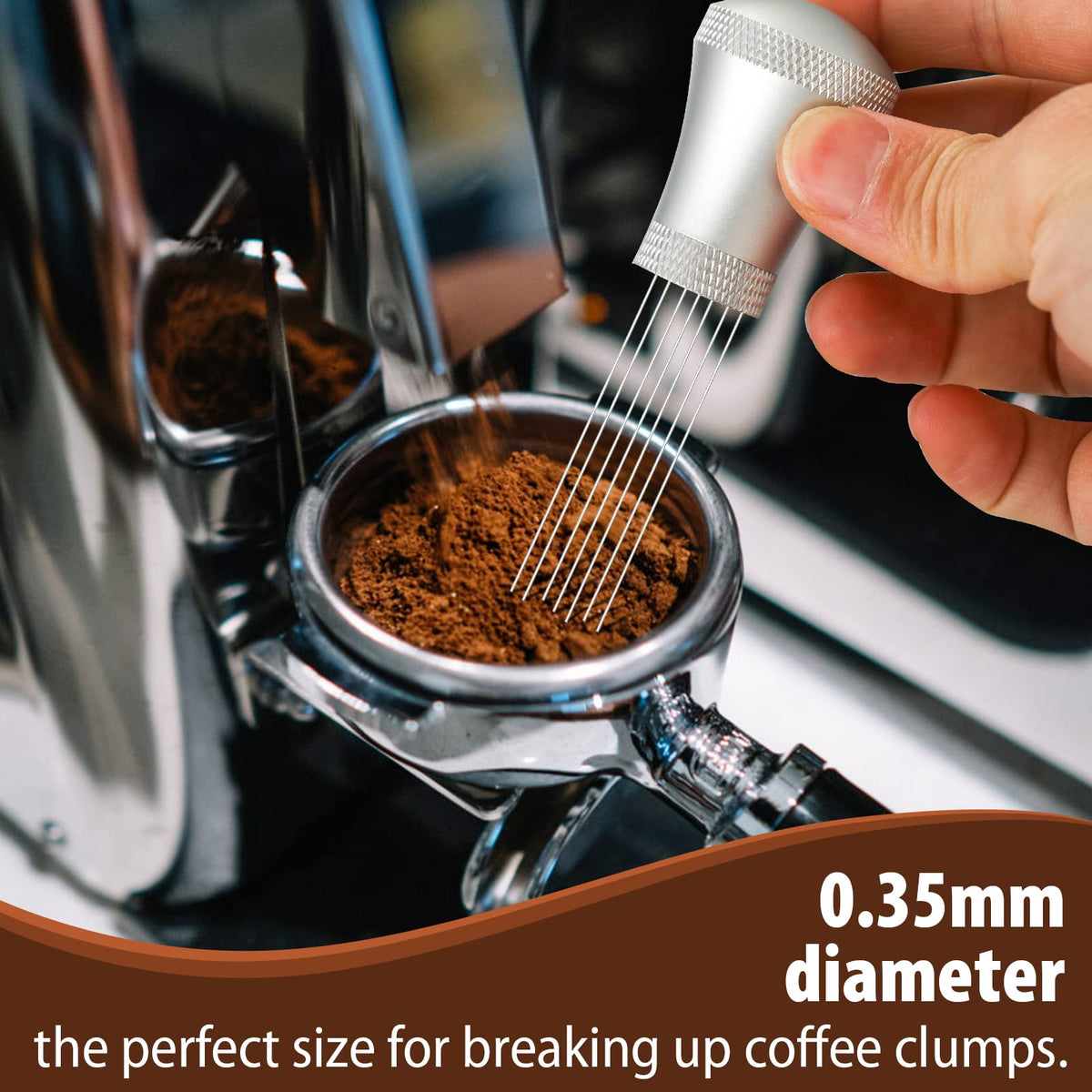 Sturdy stand with stainless needles resists rust and cleans easily