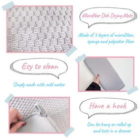 Meirrnyyu microfiber 3-layer gray mat protects delicateware.