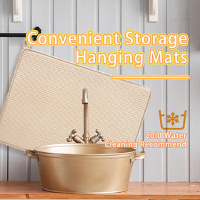 Meirrnyyu dish drying mat foldable and easy to store in cabinets