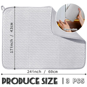 Meirrnyyu XXL dish drying mats 24x17 inches laid out to air-dry dishes