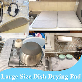 Meirrnyyu drying mat versatile for kitchen, bathroom, office.
