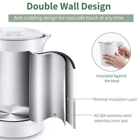 MEISON 0.6L kettle cool-touch exterior for safe handling