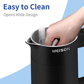 MEISON 0.6L kettle double-wall construction keeps water warm and exterior cool.