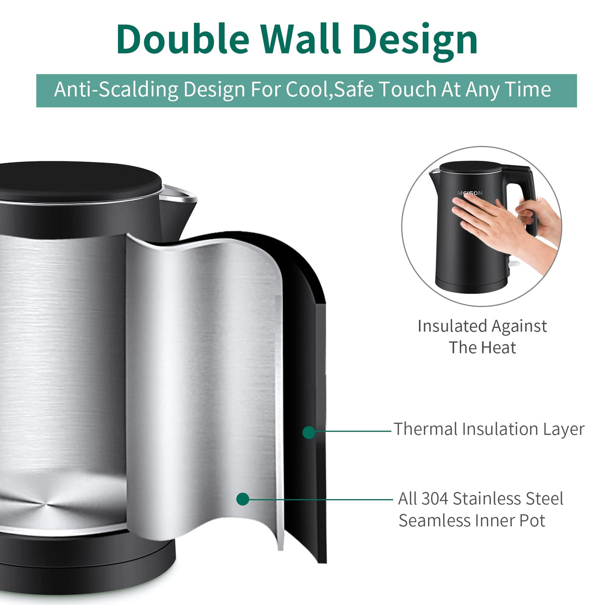 Seamless inner pot enables easy cleaning and rust-free use