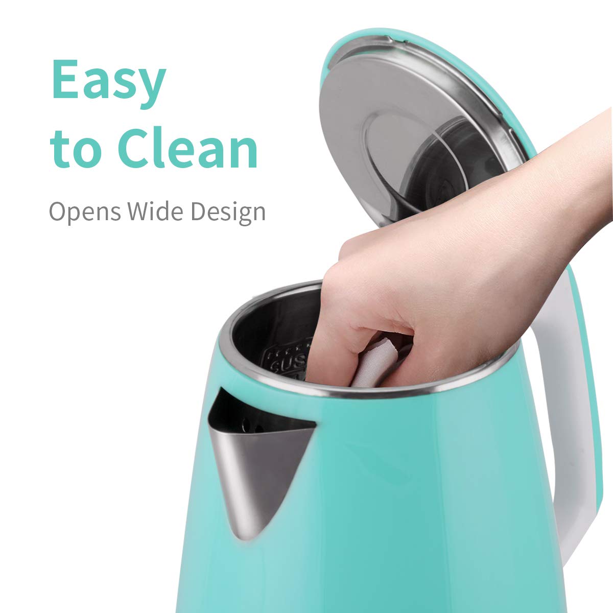 Wide-mouth opening for easy cleaning and filling