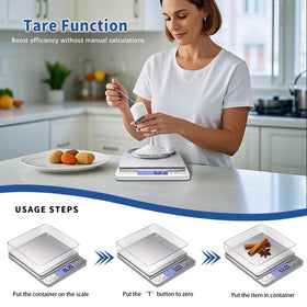 Meiya gram-scale stainless-steel surface is easy to clean.