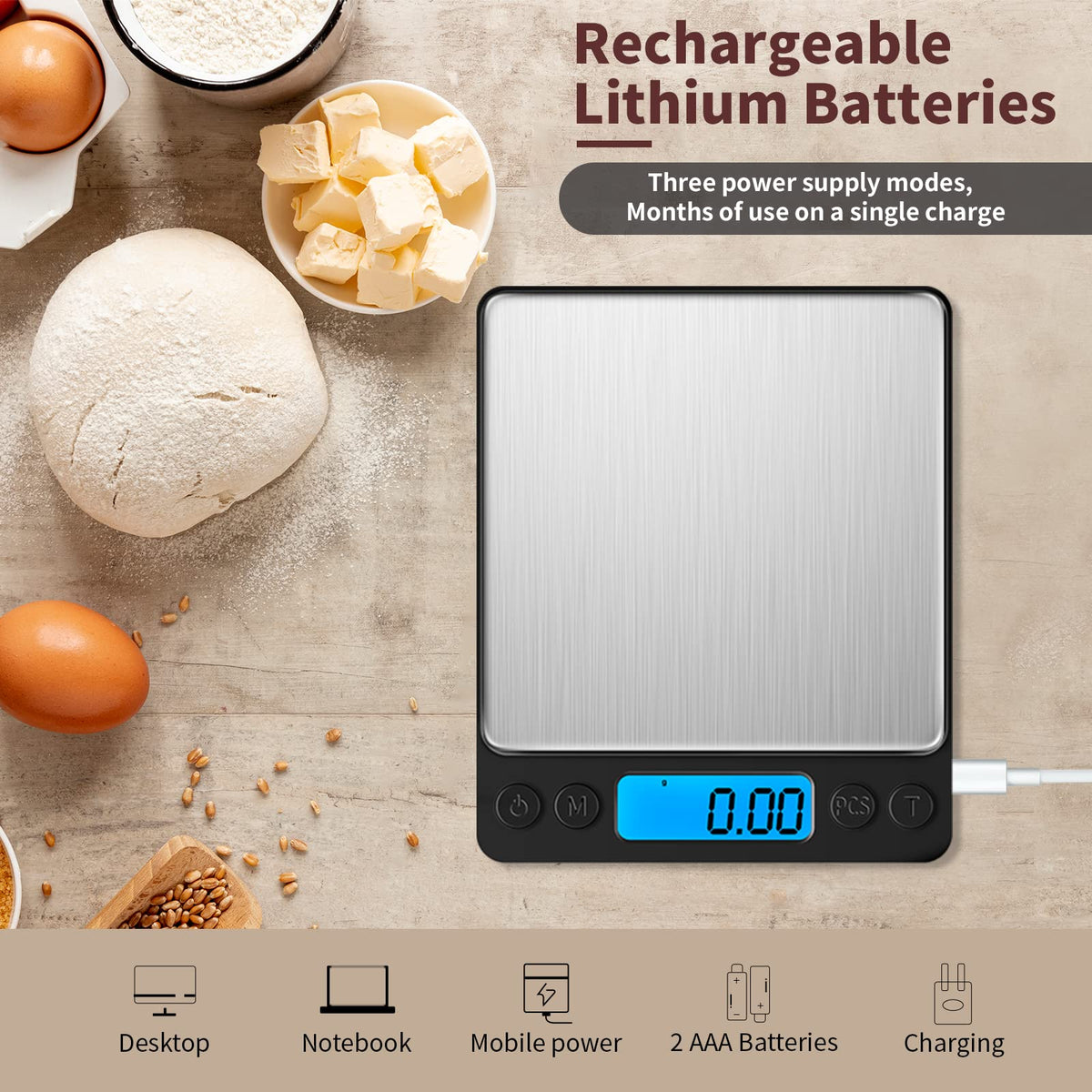 MEIYA small digital gram scale digital display yields clear readings for quick checks