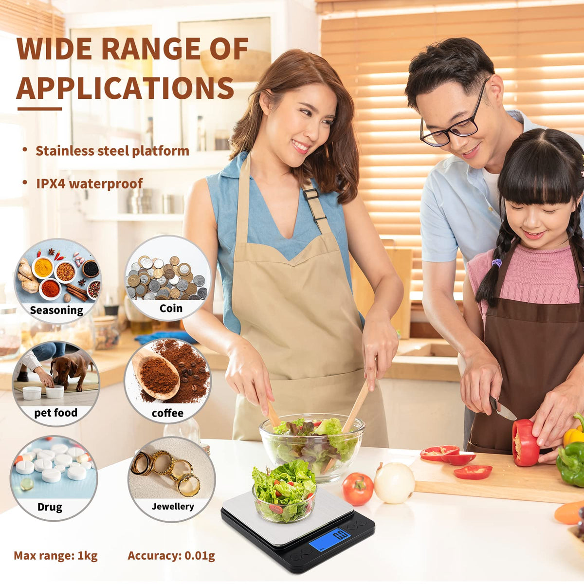 MEIYA scale on a compact kitchen counter for everyday use