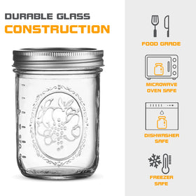 Melcars embossed measurement marks help fill jars accurately during batch prep.