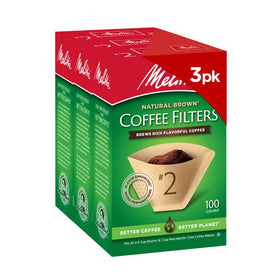 Melitta 2-cone filters natural brown front view for clean brews