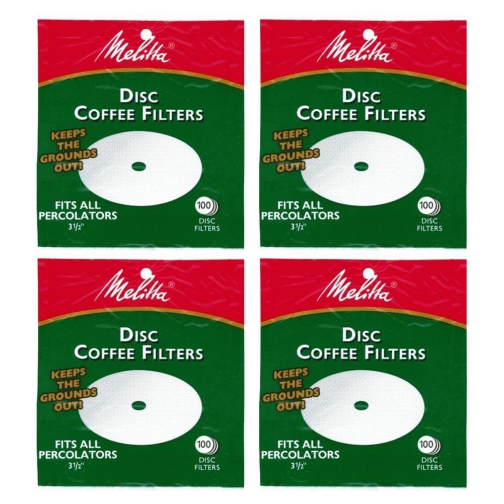 Melitta 3.5-inch white disc filters for percolators deliver clean flavor and reduced oils