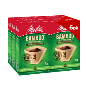 Melitta bamboo cone filter with microfine perforations for richer coffee flavor
