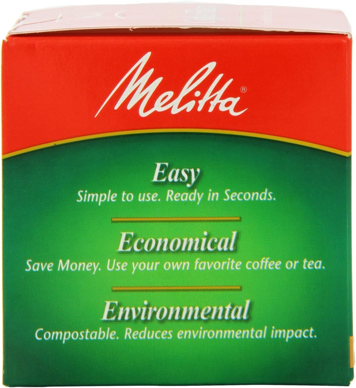 Melitta coffee prepared in the filter cup for Keurig-style brew