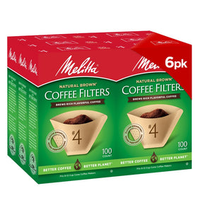 Melitta four-cone filter natural brown pack six for a richer brew