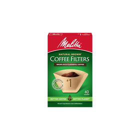 Melitta cone filter in brew setup for clean, even pour-over flavor.