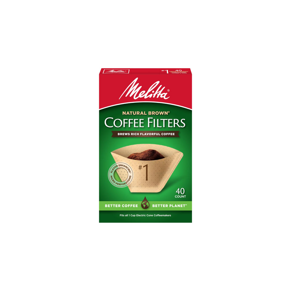 Melitta cone filter in brew setup for clean, even pour-over flavor.