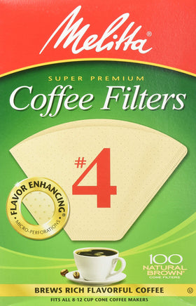 Melitta no4 double-crimp cone filters for extra-strength daily brews