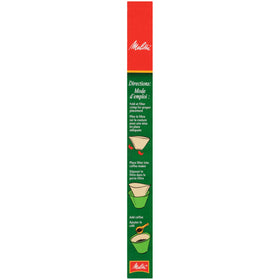Melitta cone filters stacked packs for easy storage and access.