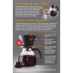 Melitta glass carafe detail showing clarity and steady pour control.