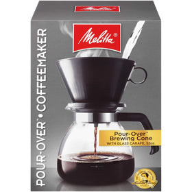 Melitta kitchen counter setup with a sleek black finish.