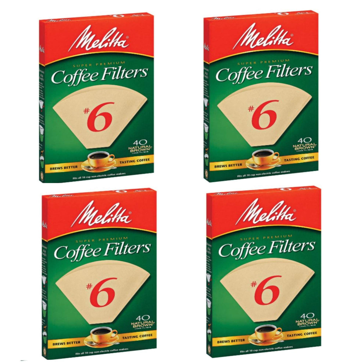 Melitta natural brown cone filter no6; premium filtration for clean coffee.