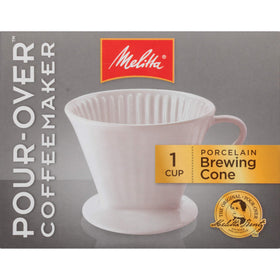 Melitta No. 2 porcelain pour-over cone top view for precise, flavorful single-cup brewing