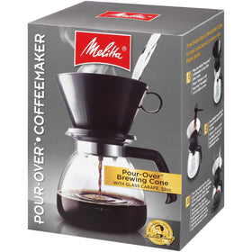 Melitta pour-over brewer anatomy image demonstrates user-friendly design.