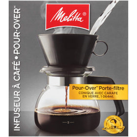 Melitta pour-over kit with cone, carafe, and starter filters