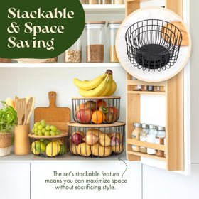 Melka Home small basket close-up demonstrates nesting and tidy counter appeal.