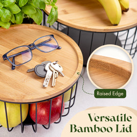 Melka Home kitchen counter decor combines modern style with practical fruit organization.