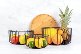 Melka Home stackable storage space saves counter room while keeping items easy to reach.