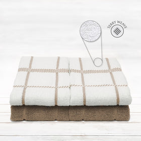 Mellow Buff 100% cotton terry dish cloths, lint-free and soft for gentle dish washing.