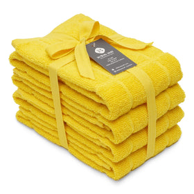 Mellow Buff dish towels front view in yellow for quick drying