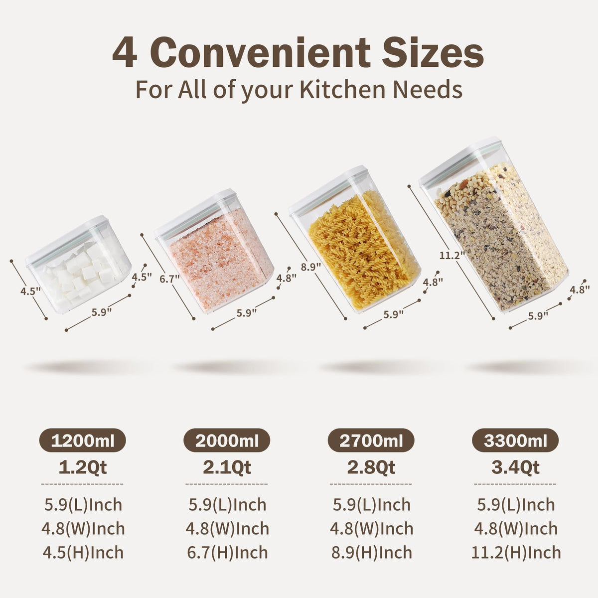 Melovom stackable pantry containers maximize storage space while keeping lids organized.