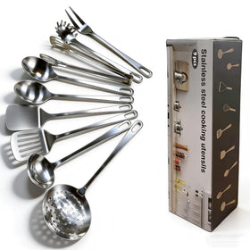 MemoGem 9-pcs set with solid-slotted Turner for precise flipping and grease drainage.