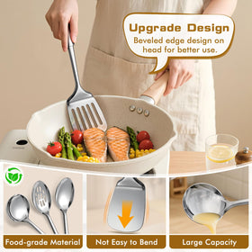 MemoGem deep soup ladle comfortable grip and precise ladling.