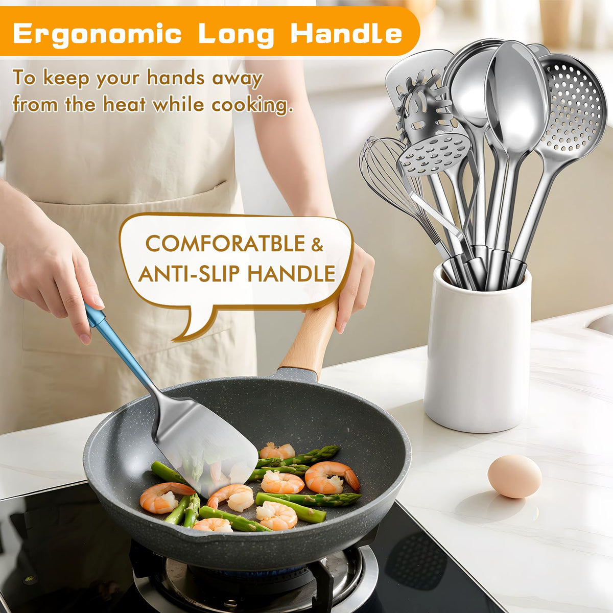 MemoGem serving spoon smooth edges for tidy serving.