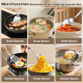 MemoGem solid turner in stainless steel, sturdy for flipping steaks