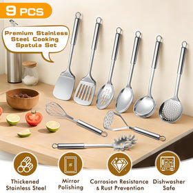 MemoGem solid spatula sturdy high heat cooking compatibility.