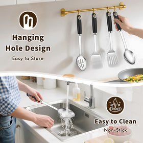 MemoGem wok spatula with ergonomic handle for high-heat cooking