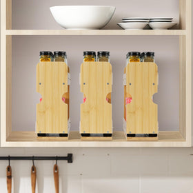 Memxike two-tier organizer in the pantry creates a clutter-free cooking space.