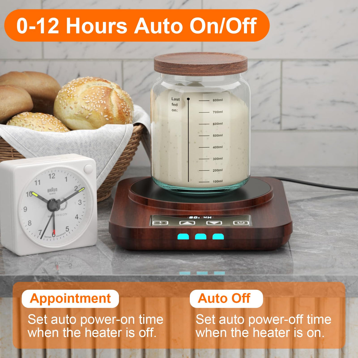 MENGBEI sourdough warmer thermostat display for easy temperature control