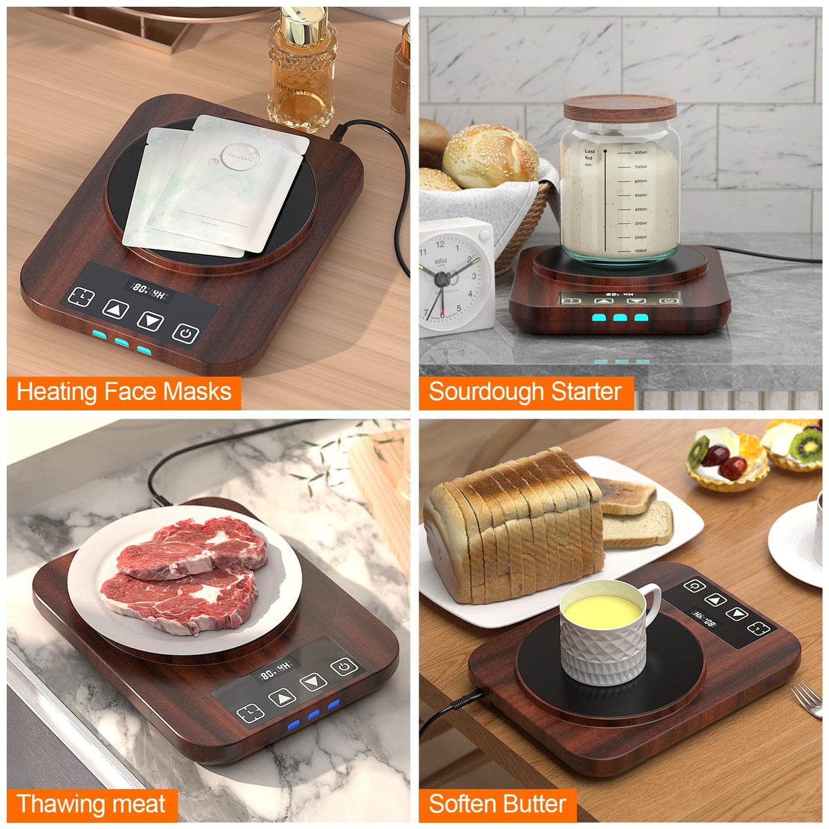 MENGBEI sourdough warmer US plug close-up demonstrates reliable power for home baking