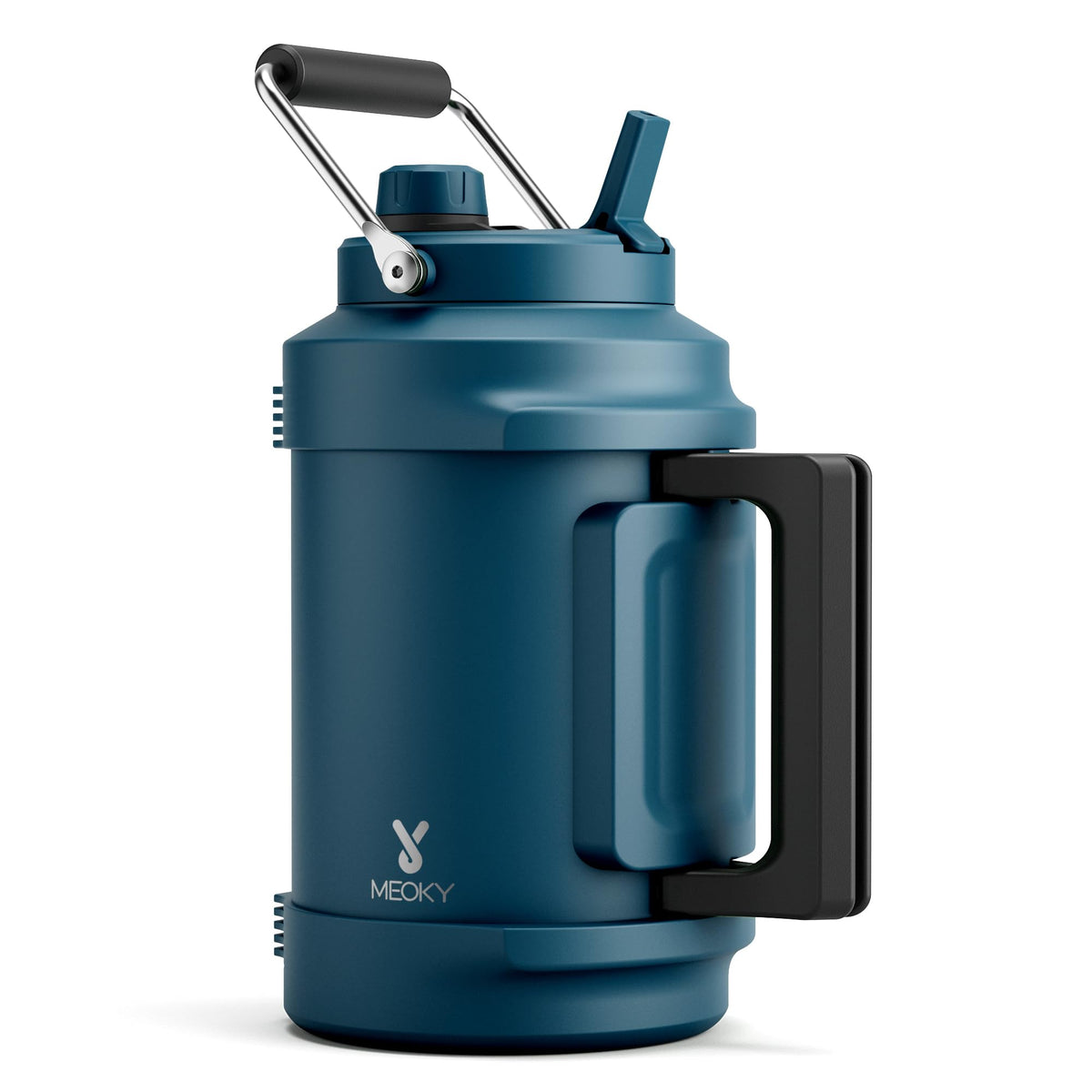 Meoky 1 gallon bottle with top-handle for easy carry during outdoor hikes.