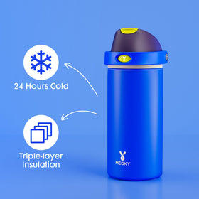Meoky Celestial Sphere bottle with double-wall insulation keeps drinks cold.